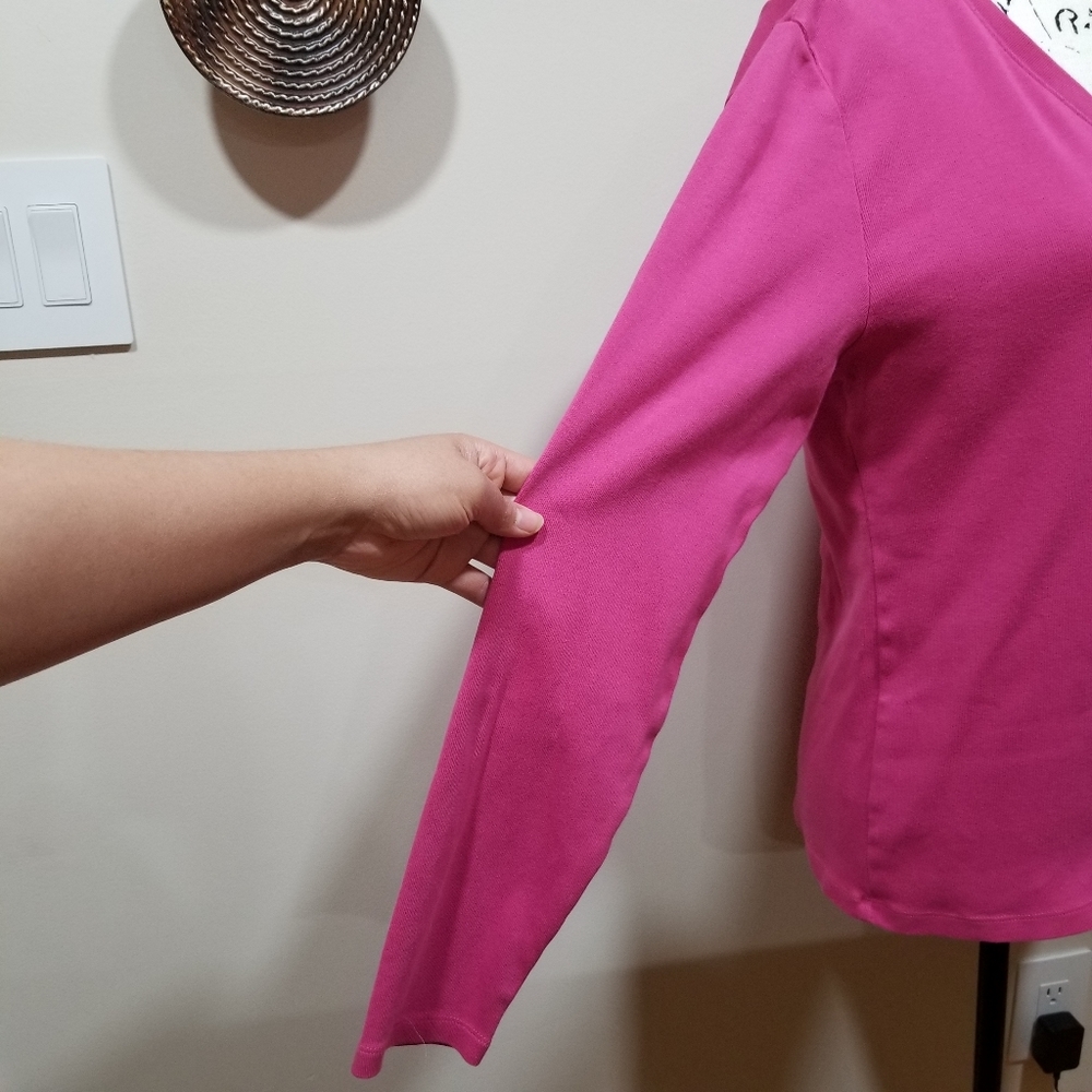 TOMMY HILFIGER V-Neck Sweater Color Pink, SIZE XL/TG. - Picture 4 of 14